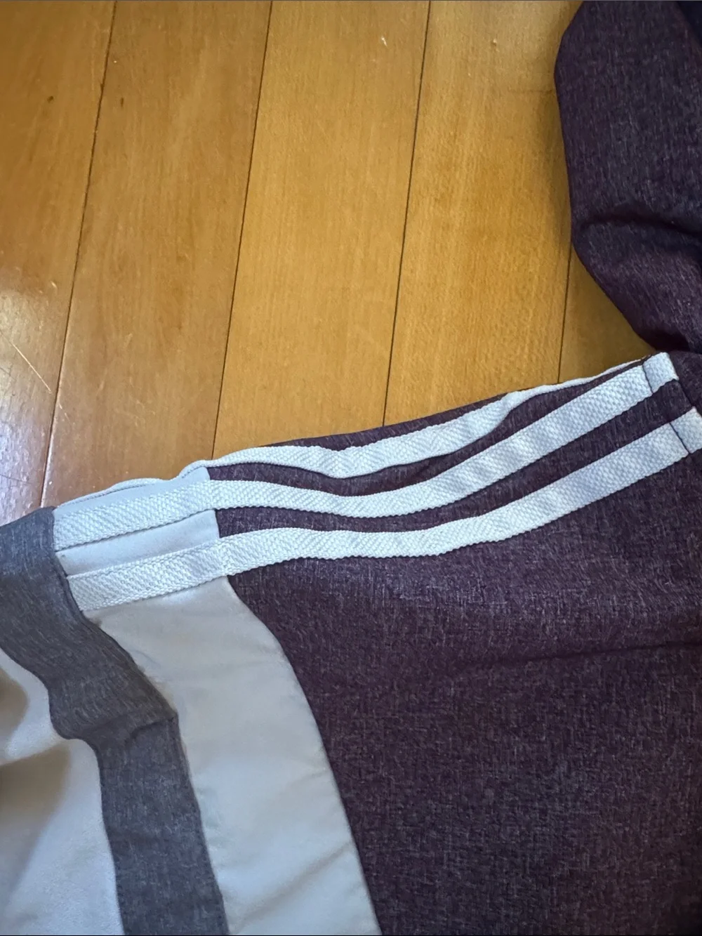 adidas Men’s Hooded Zip up logo hoodie - heather Purple & cream men’s L